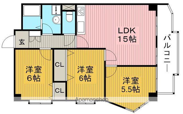 メゾンN緑丘(3LDK/3階)の間取り写真
