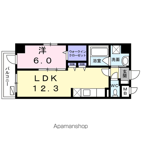 ユヌ ブリーズ 目黒(1LDK/2階)の間取り写真