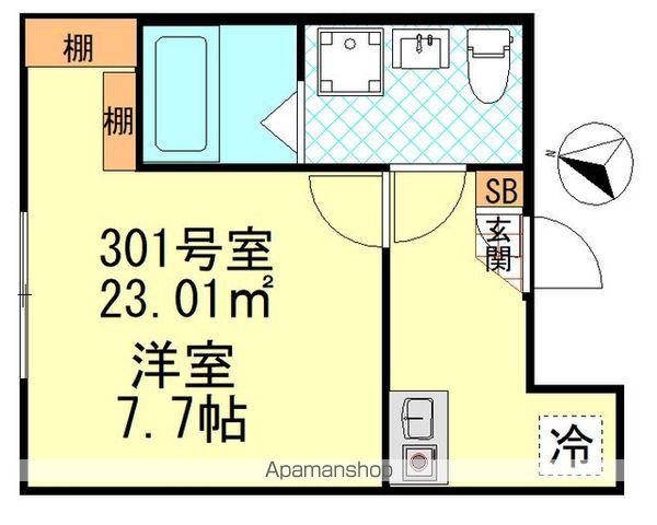 CK四ツ木(1K/3階)の間取り写真