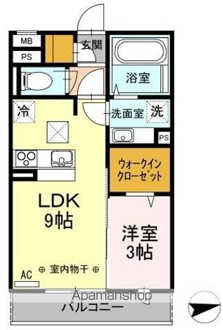 コゥジーコート(1LDK/3階)の間取り写真