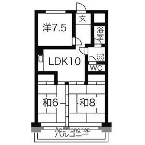 大進コーポ(3LDK/4階)の間取り写真