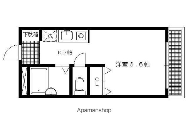 アメニティ岩倉南(1K/2階)の間取り写真