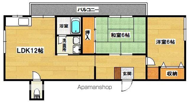 コート香ヶ丘(2LDK/2階)の間取り写真