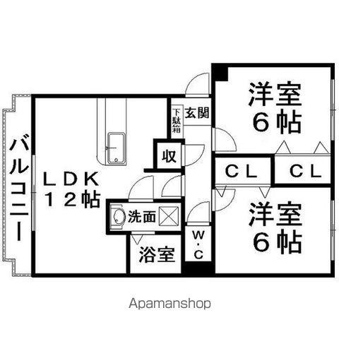 ラ・エトワールⅠ(2LDK/3階)の間取り写真