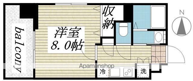 リアナ北斎アベニュー(1K/4階)の間取り写真