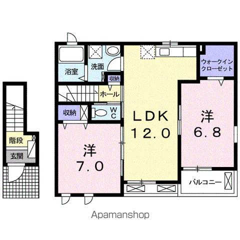 クレマチスⅡ(2LDK/2階)の間取り写真