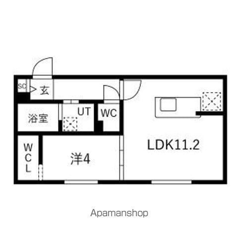 MODA N13(1LDK/3階)の間取り写真