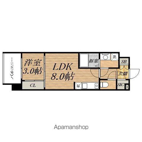 アルティザ瓦屋町Ⅰ(1LDK/5階)の間取り写真