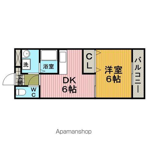 グローリーハイツ山本2(1DK/5階)の間取り写真