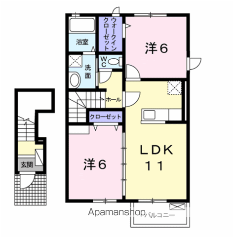メゾン・ド・レネットI(2LDK/2階)の間取り写真