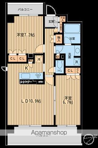 HF若林公園レジデンス(2LDK/5階)の間取り写真