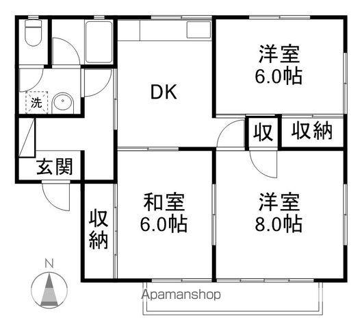 イースト拝野(3DK/2階)の間取り写真