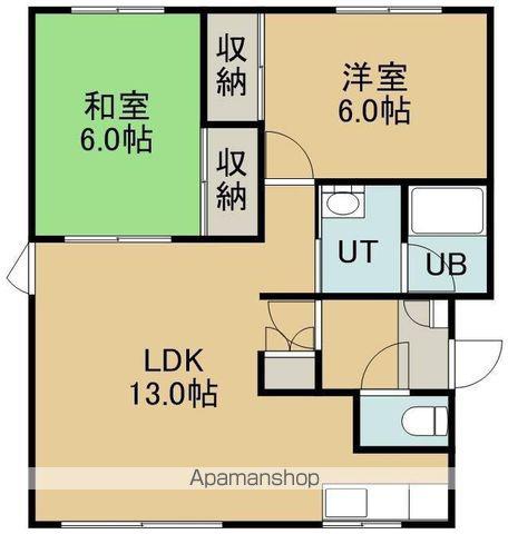 コーポ赤松Ⅰ(2LDK/2階)の間取り写真