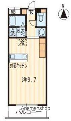 ホープTOMOⅡ(1K/2階)の間取り写真