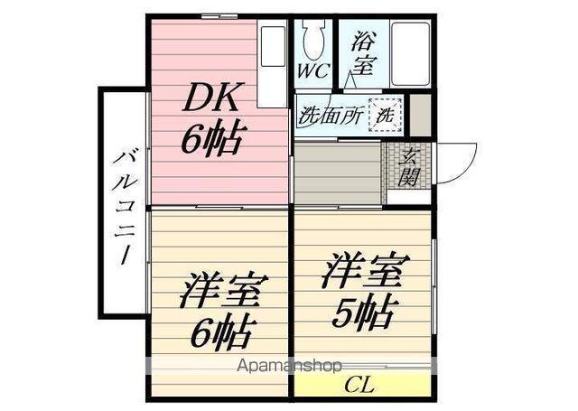 ゴールドネイルⅡ(2DK/2階)の間取り写真