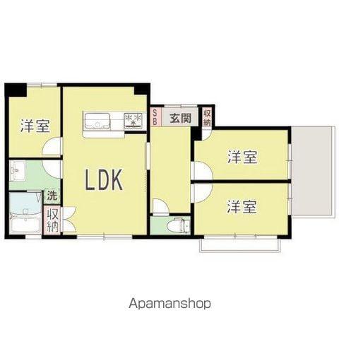ラ・フォンテ都町(3LDK/2階)の間取り写真