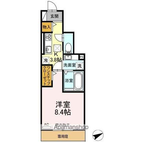 D-ROOM WING(1K/1階)の間取り写真