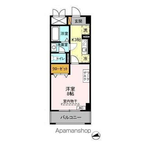 アルカンシェル(1K/2階)の間取り写真