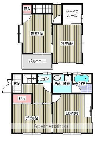 山陽本線 大門駅(広島) 徒歩23分 2階建 築17年(3SDK)の間取り写真