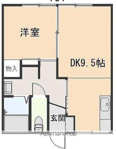 穂高荘(1LDK/1階)の間取り写真