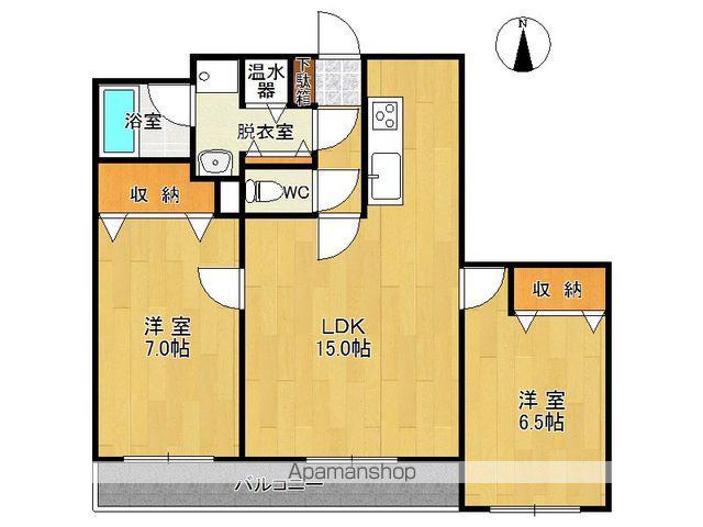 メゾン陸奥Ⅱ(2LDK/4階)の間取り写真