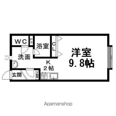 サンプレイスⅢ(1K/1階)の間取り写真