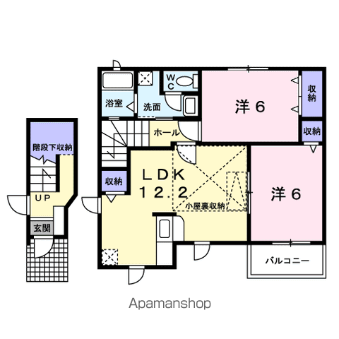 ミレニアムハイツS(2LDK/2階)の間取り写真