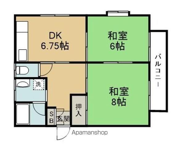 G・HOUSE(2DK/2階)の間取り写真