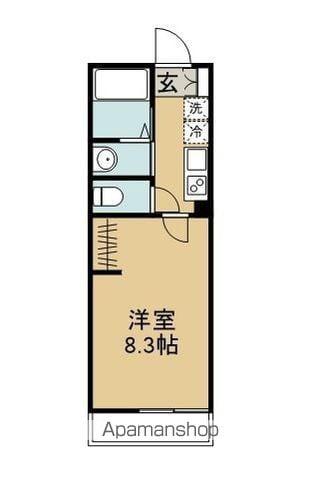 ポミエ・LULU中倉(1K/1階)の間取り写真