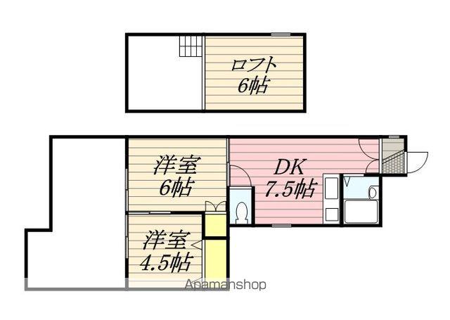 レジデンス平尾(2DK/3階)の間取り写真