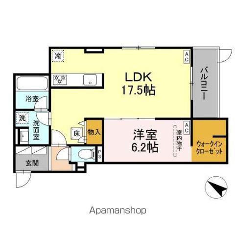 EUZAK RESIDENCE GIFU ウエストユーザックレ(1LDK/1階)の間取り写真