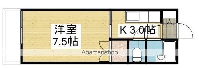 グリーンタワーハイツ(1K/4階)の間取り写真