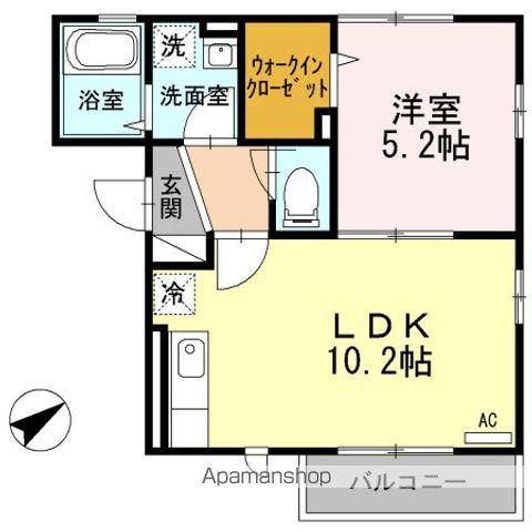 サンクレール(1LDK/2階)の間取り写真