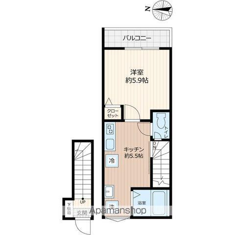 パステール・グランおゆみ野(1K/2階)の間取り写真