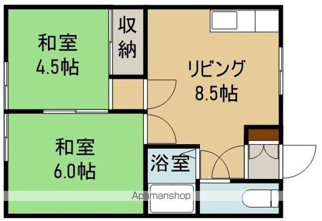 永興ハイツ(2DK/1階)の間取り写真