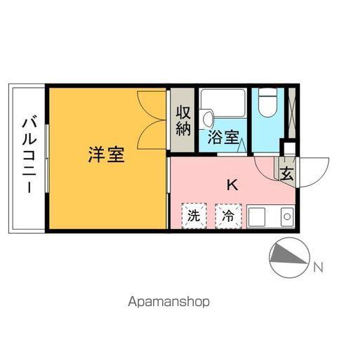 グリーンヒル松原(1K/1階)の間取り写真