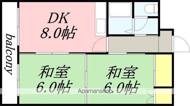 富岡レジデンス(2DK/2階)の間取り写真