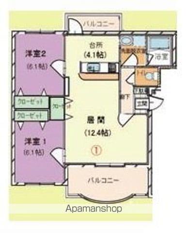 ブライムグッドウェイブⅡ(2LDK/3階)の間取り写真