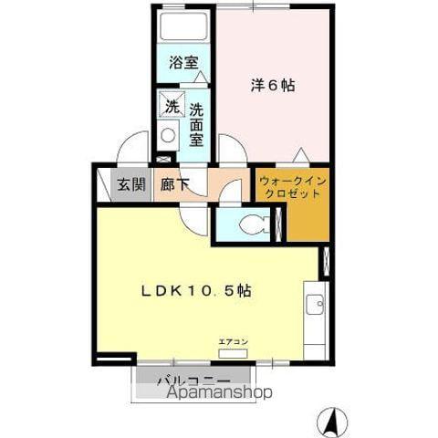 ジュエル(1LDK/2階)の間取り写真