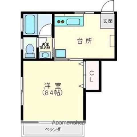 ジョナサンハウス2号館(1DK/2階)の間取り写真