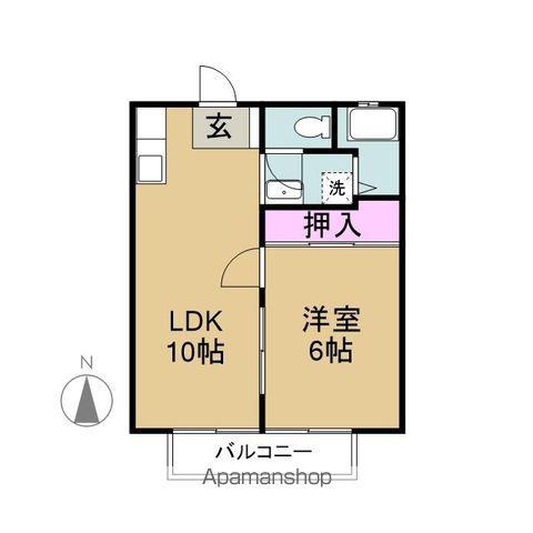 パナハイツ楽田 D棟(1LDK/1階)の間取り写真