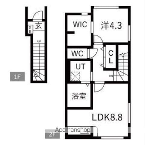 TREFLE(1LDK/2階)の間取り写真