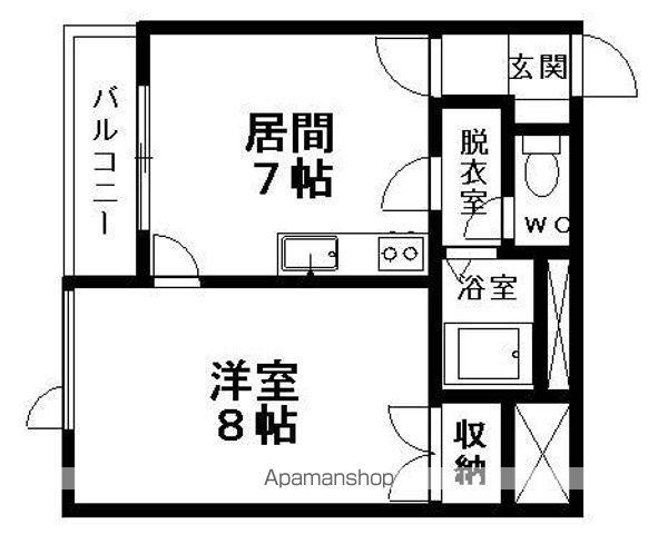 エースⅡ(1DK/4階)の間取り写真