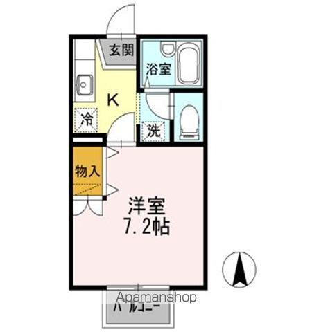 デスペガールⅡ(1K/2階)の間取り写真
