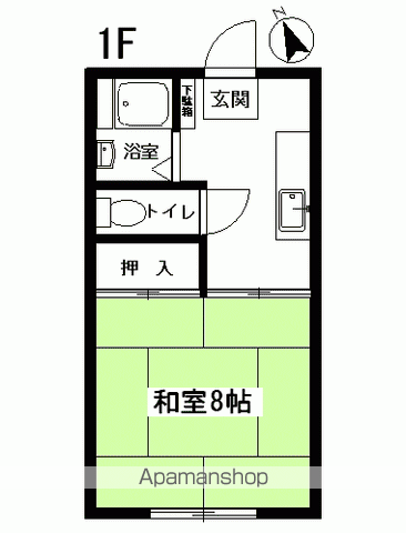 コーポアゼリア(1K/2階)の間取り写真