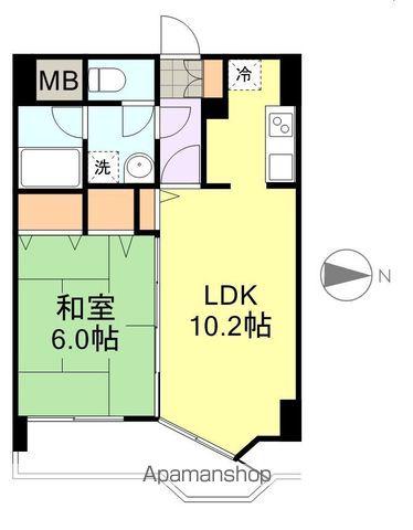 カルロ北目(1LDK/8階)の間取り写真