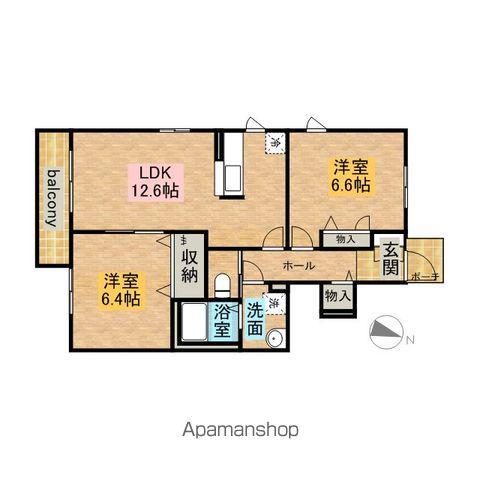 シャルム寿(2LDK/1階)の間取り写真