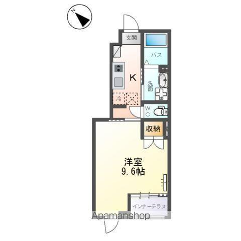 FRONT DU LAC(1K/1階)の間取り写真