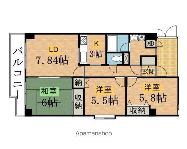 NOWVELLE VILLAⅡ(3LDK/2階)の間取り写真