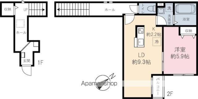 CONFORTII(1LDK/2階)の間取り写真